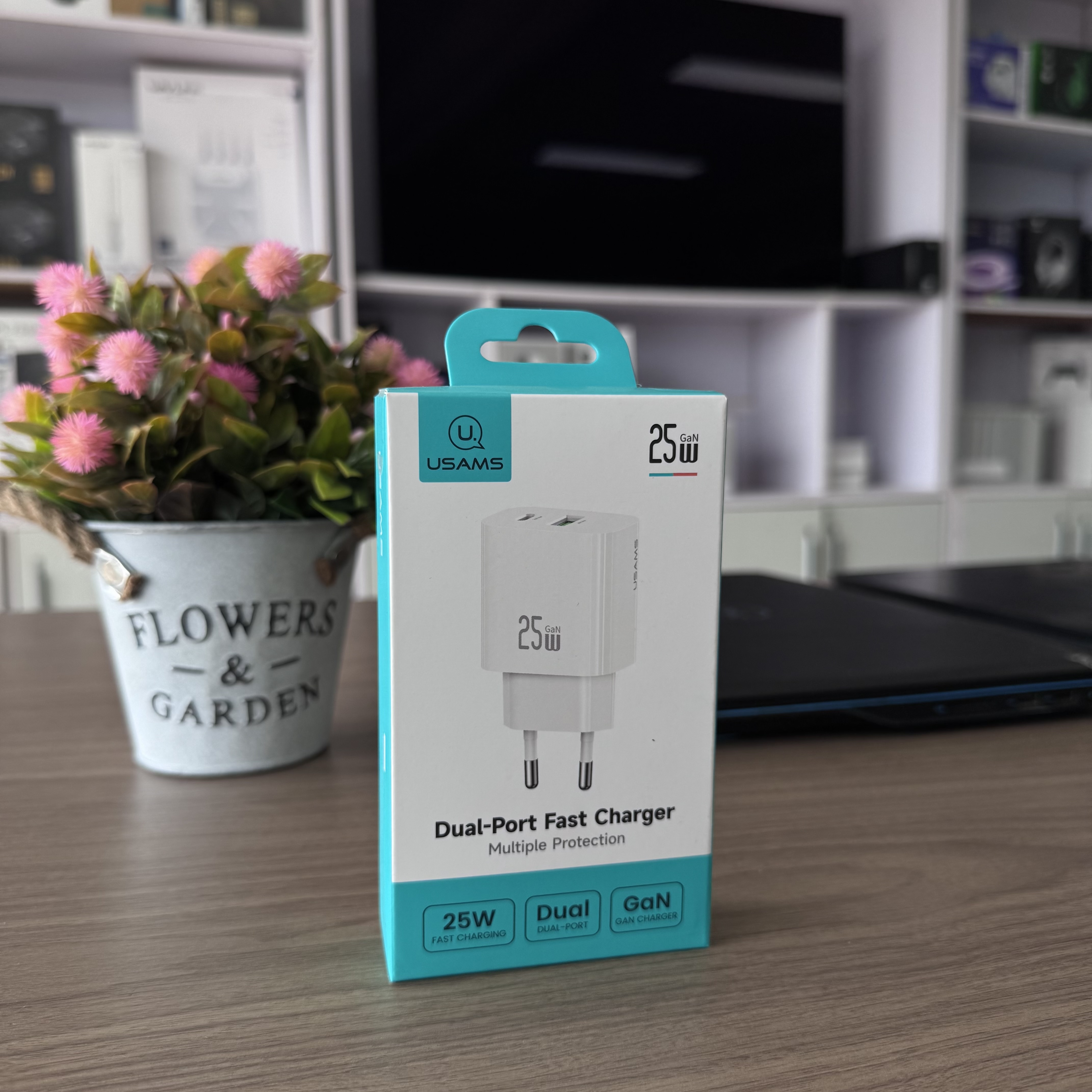 USAMS GaN 25W (Chargeur Rapide Double Port)