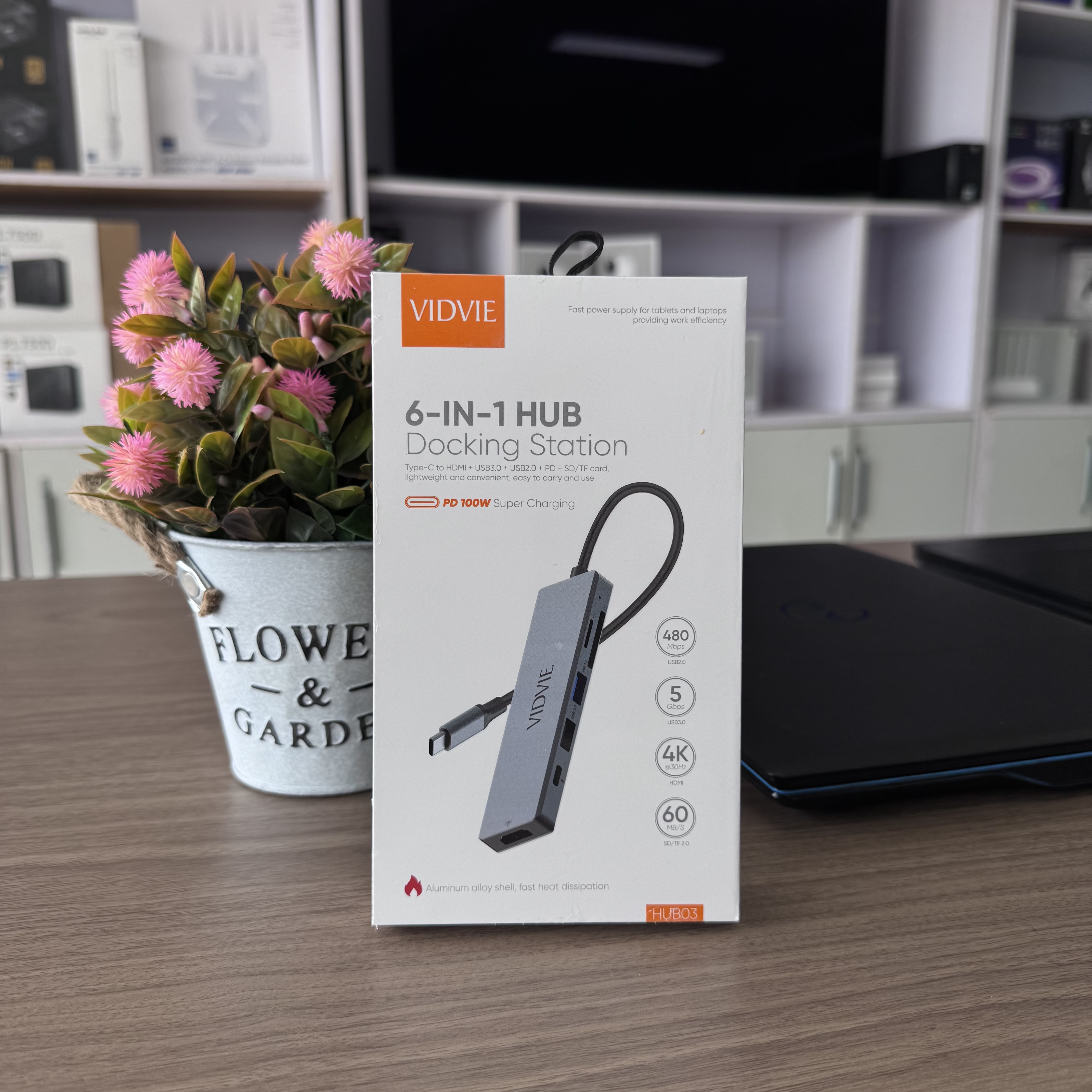 VIDVIE HUB03 – Docking Station 6-en-1 (USB-C)